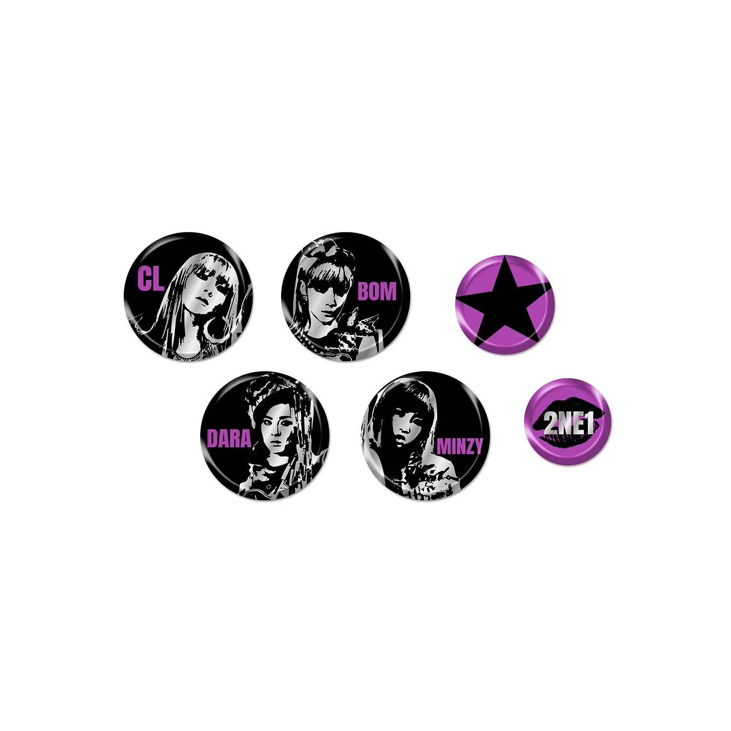 2NE1 - WELCOME BACK 2025 CONCERT ENCORE IN SEOUL OFFICIAL MD PIN BUTTON SET