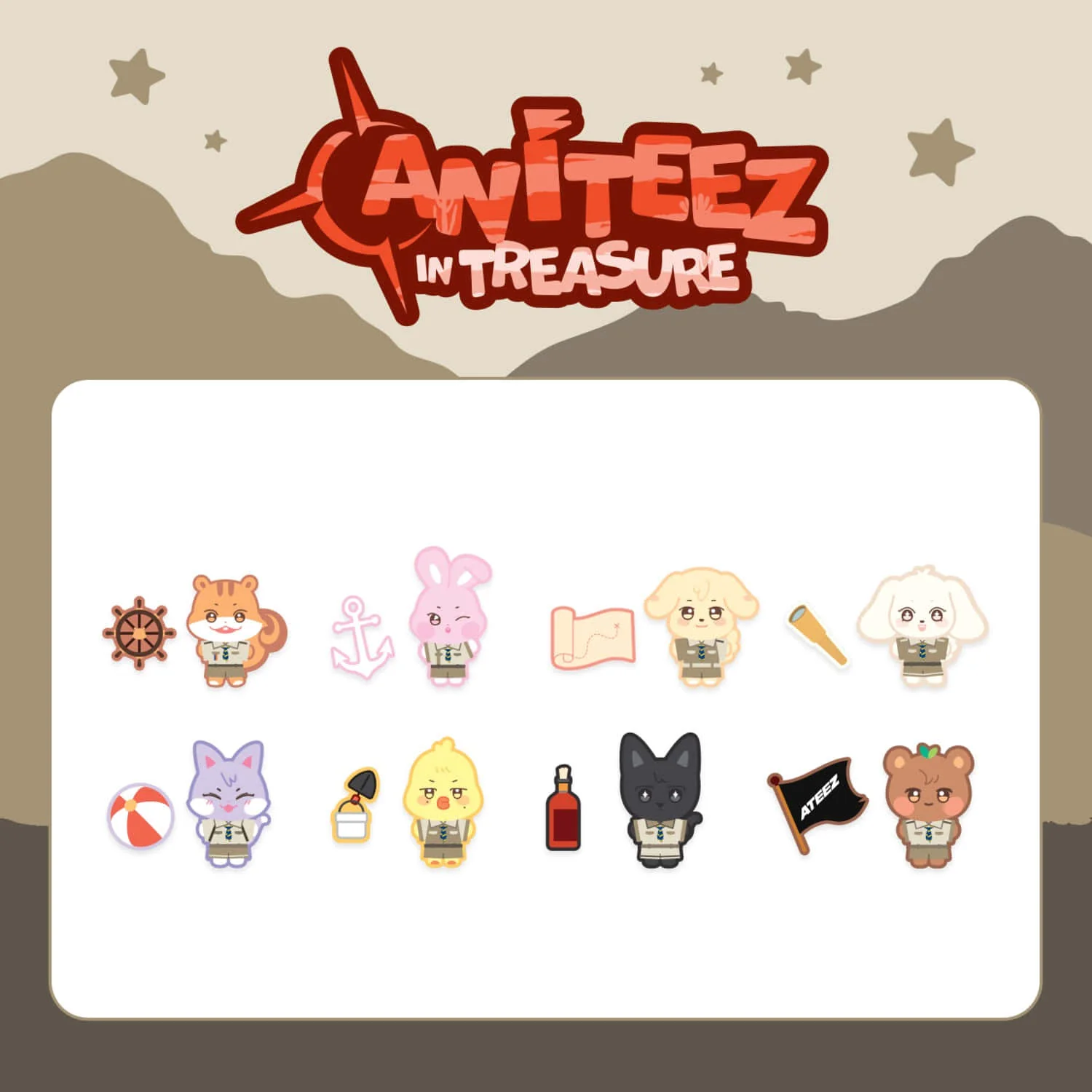 ATEEZ - ANITEEZ IN TREASURE OFFICIAL MD STITCH WAPPEN SET