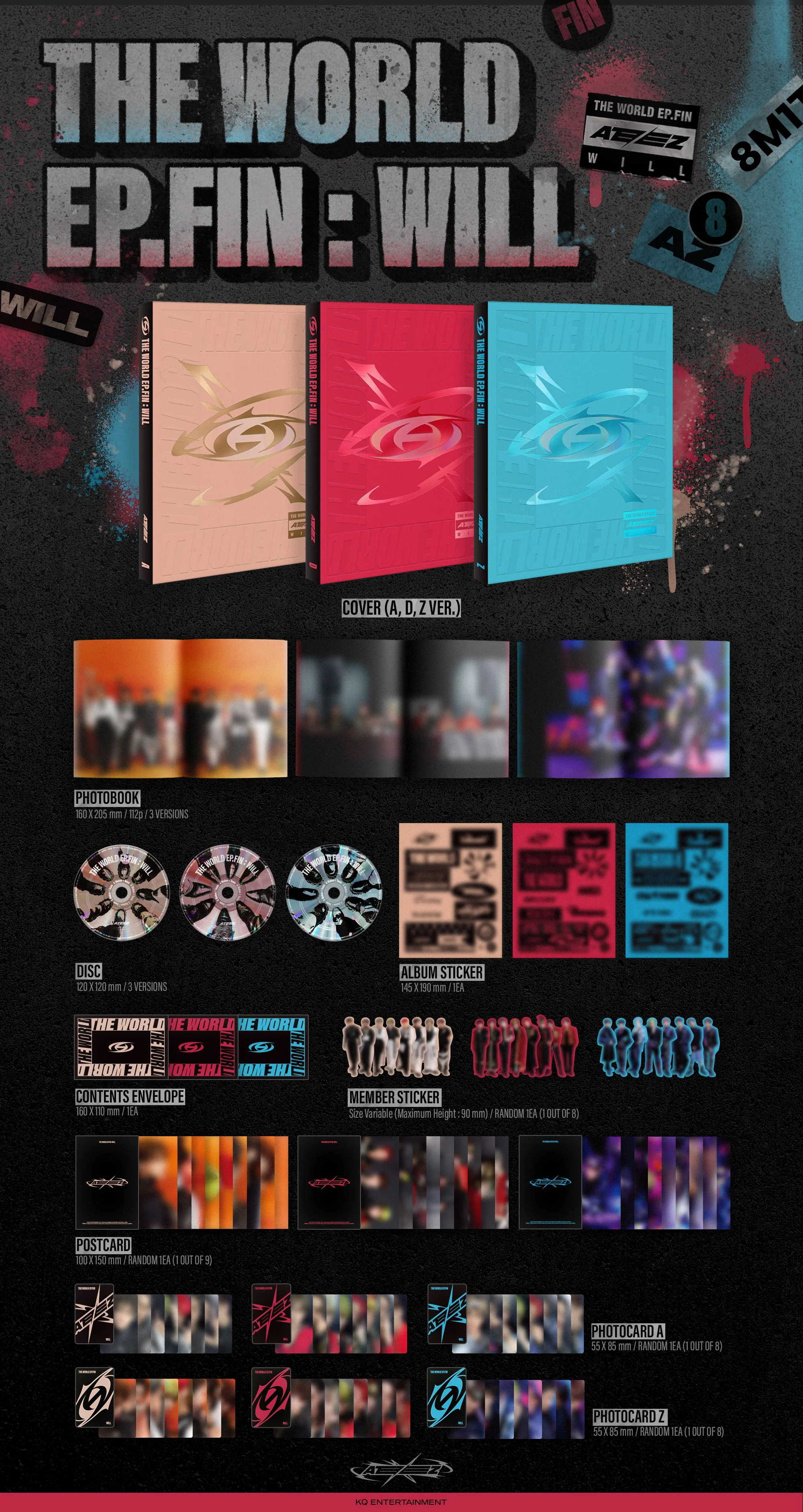 ATEEZ - THE WORLD EP.FIN WILL 2ND FULL ALBUM STANDARD VER. EVERLINE GIFT VER. - Image 5