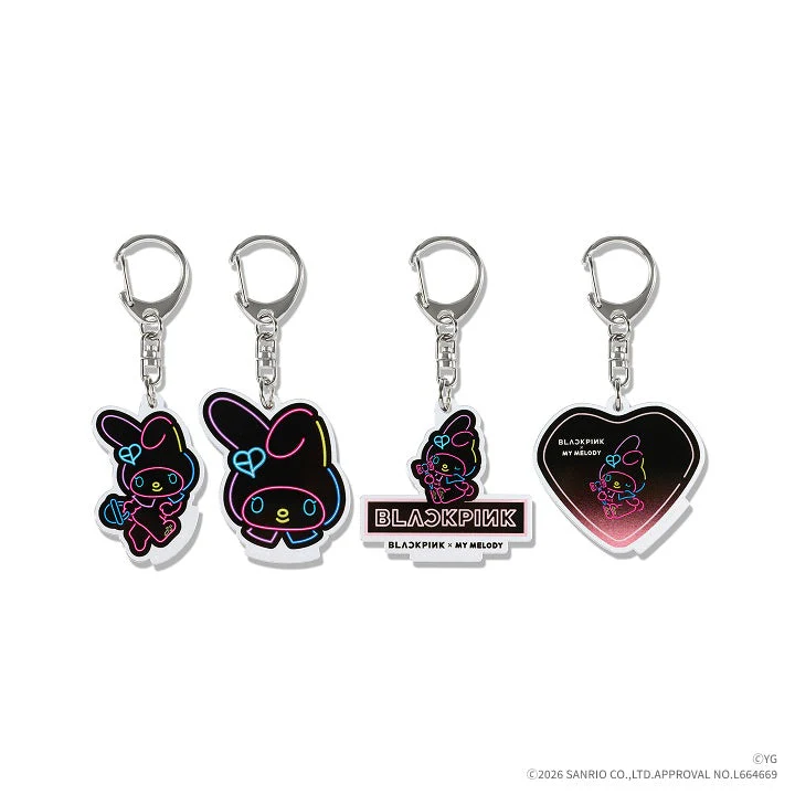 BLACKPINK - BLACKPINK X MY MELODY OFFICIAL MD NEON ACRYLIC KEY HOLDER (RANDOM)