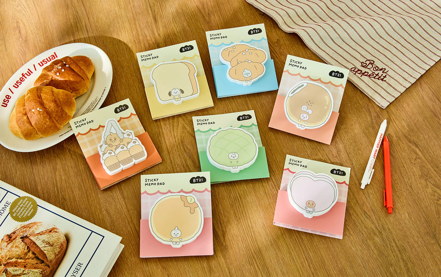 BT21 - BABY BAKERY SHOP MD STICKY MEMO NOTEPADS