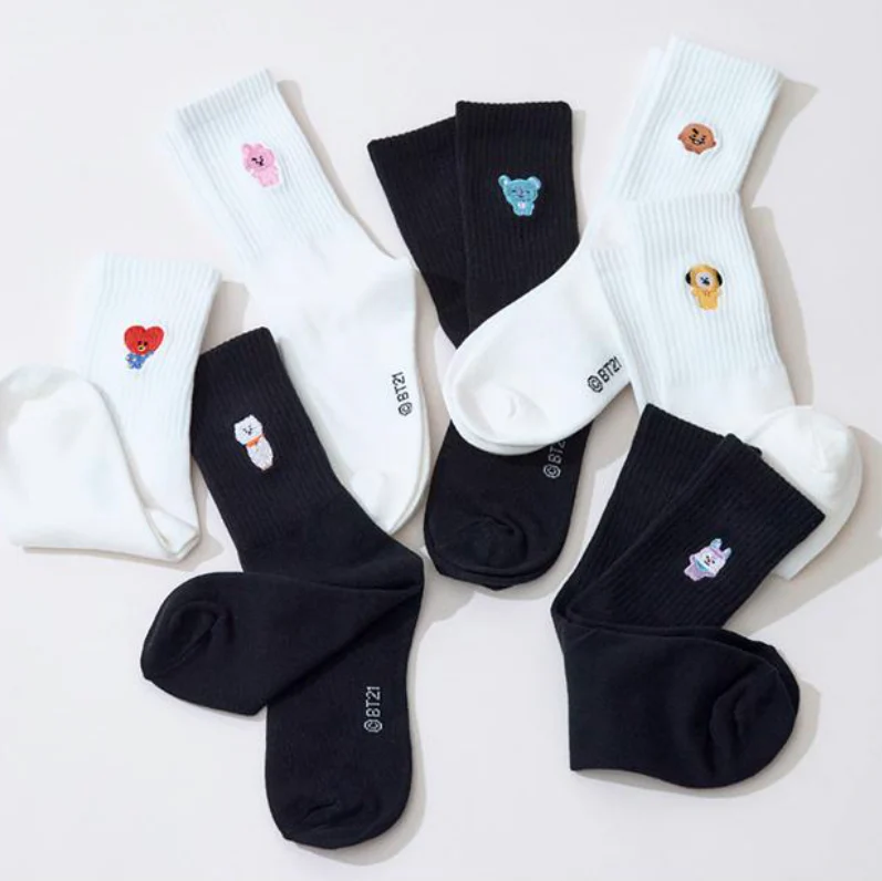 BT21 - BASIC RIB EMBROIDERY SOCKS