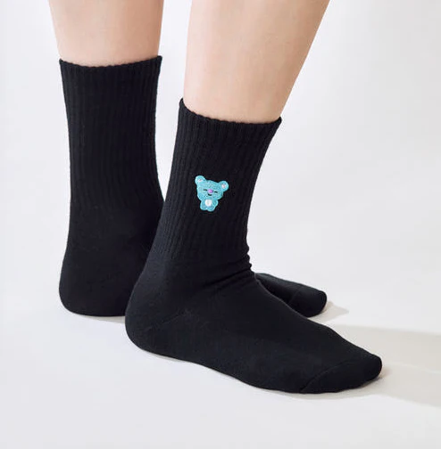 BT21 - BASIC RIB EMBROIDERY SOCKS - Image 2