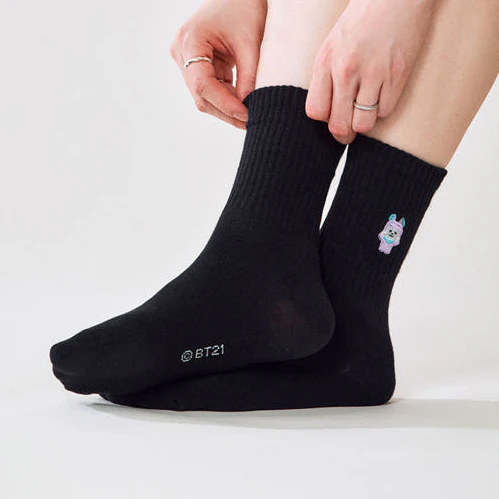 BT21 - BASIC RIB EMBROIDERY SOCKS - Image 5