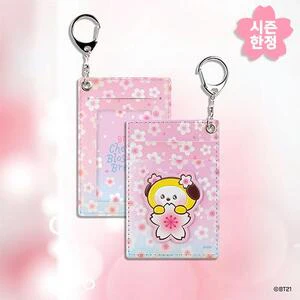 BT21 - CHERRY BLOSSOM LEATHER PATCH CARD HOLDER CHIMMY