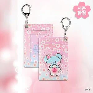 BT21 - CHERRY BLOSSOM LEATHER PATCH CARD HOLDER KOYA