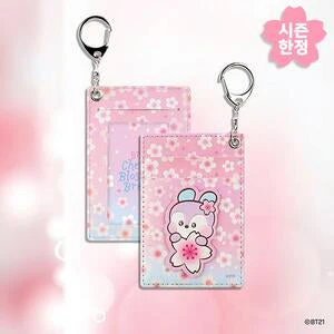 BT21 - CHERRY BLOSSOM LEATHER PATCH CARD HOLDER MANG