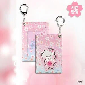 BT21 - CHERRY BLOSSOM LEATHER PATCH CARD HOLDER RJ