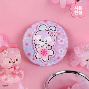 BT21 - CHERRY BLOSSOM LEATHER PATCH MIRROR MANG