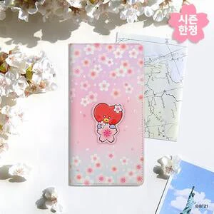 BT21 - CHERRY BLOSSOM LEATHER PATCH PASSPORT COVER L TATA