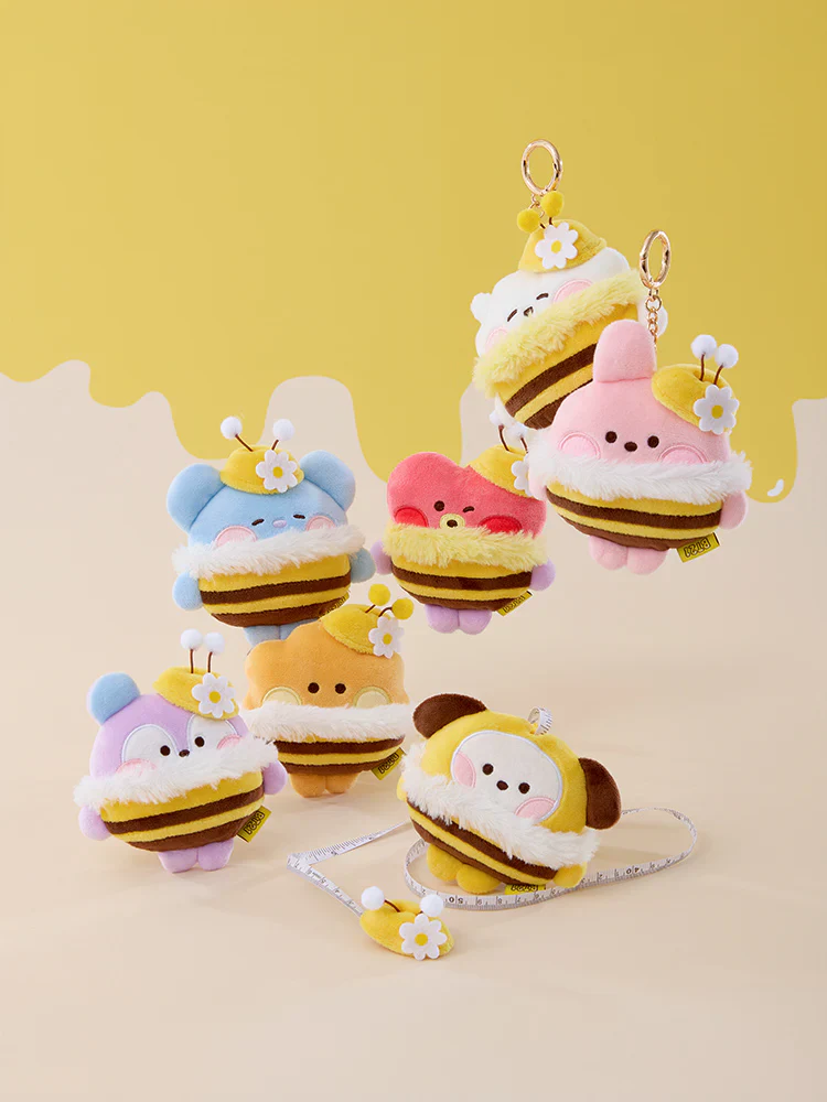 BT21 - MININI HONEYBEE PLUSH TAPE MEASURE KEYRING