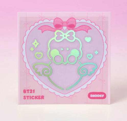 BT21 - RIBBONED U MININI HOLOGRAM MEDIUM STICKER (2EA) - Image 3