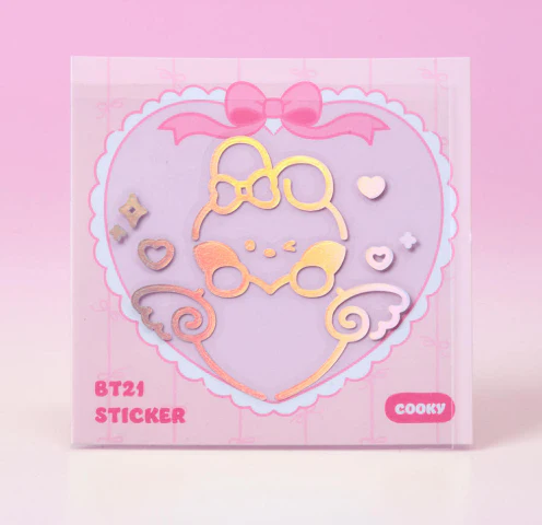 BT21 - RIBBONED U MININI HOLOGRAM MEDIUM STICKER (2EA) - Image 5