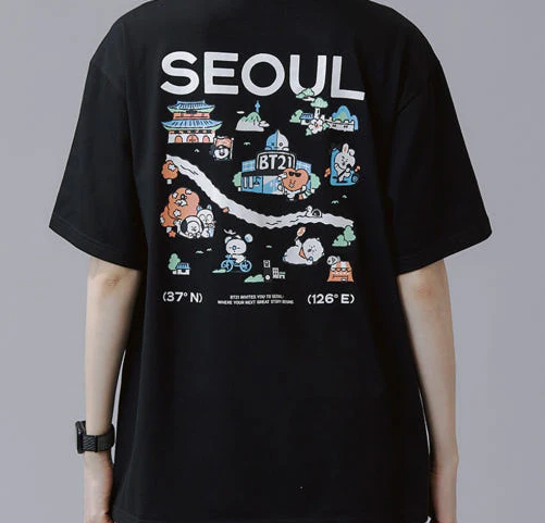 BT21 - SEOUL EDITIION SHORTSLEEVE T-SHIRT VER1 BLACK