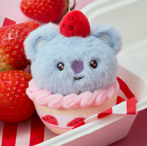 BT21 - STRAWBERRY PARTY CUSTARD STRAWBERRY TART PLUSH KEYRING - Image 2