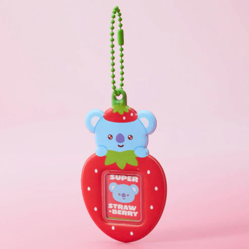 BT21 - STRAWBERRY PARTY MINI PHOTO HOLDER KEYRING - Image 2