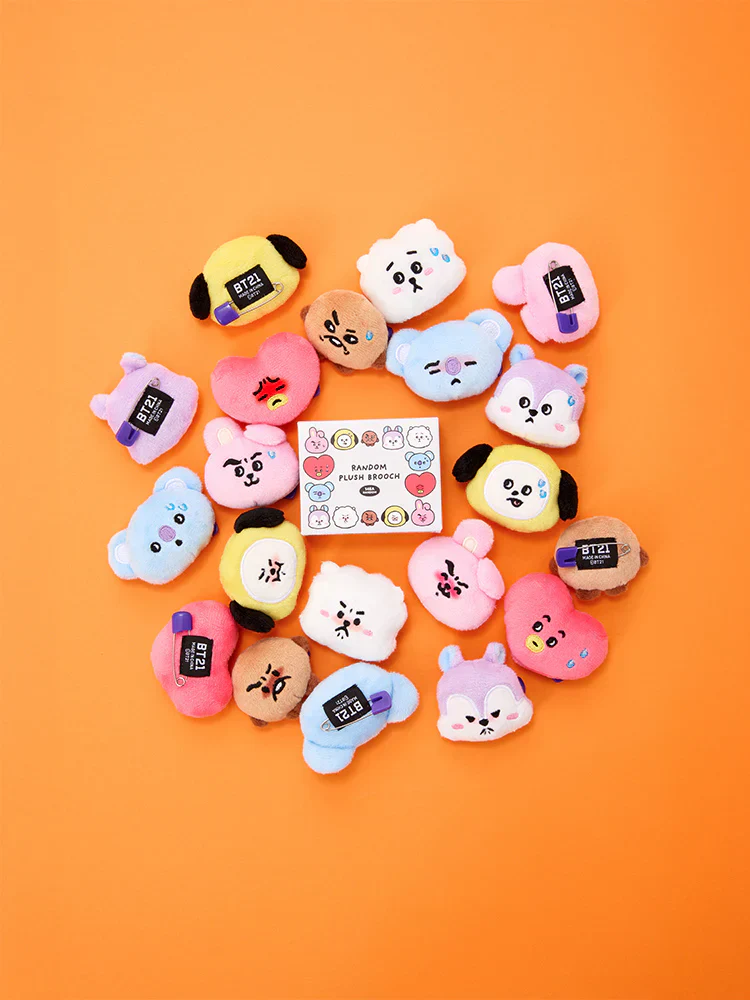 BT21 - TODAY'S FACE RANDOM FACE PLUSH BROOCH (1P)