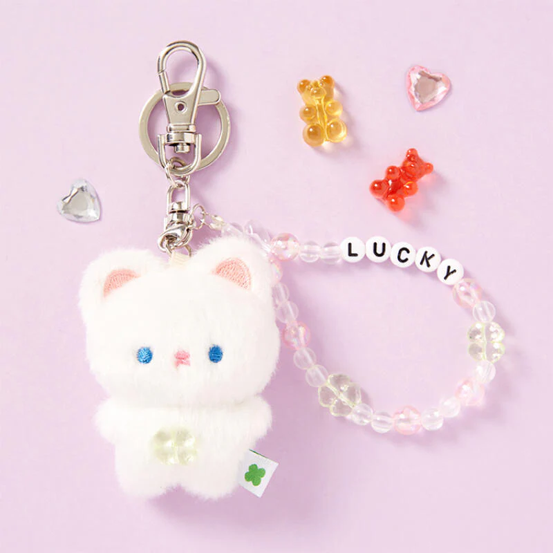 CLOVER CHARM CAT MINI KEYRING