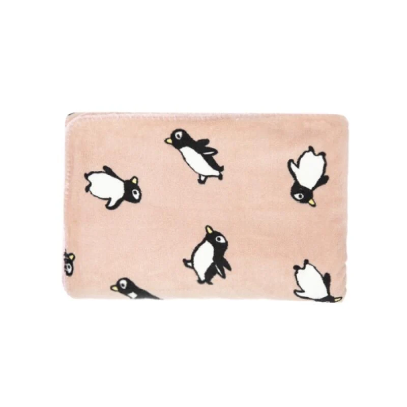 DOUBLE SIDED PINK PENGUIN LAP BLANKET