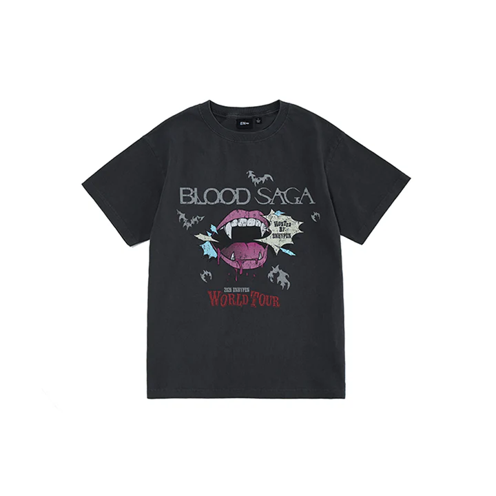 ENHYPEN - BLOOD SAGA WORLD TOUR OFFICIAL MD S/S T-SHIRT (CHARCOAL)