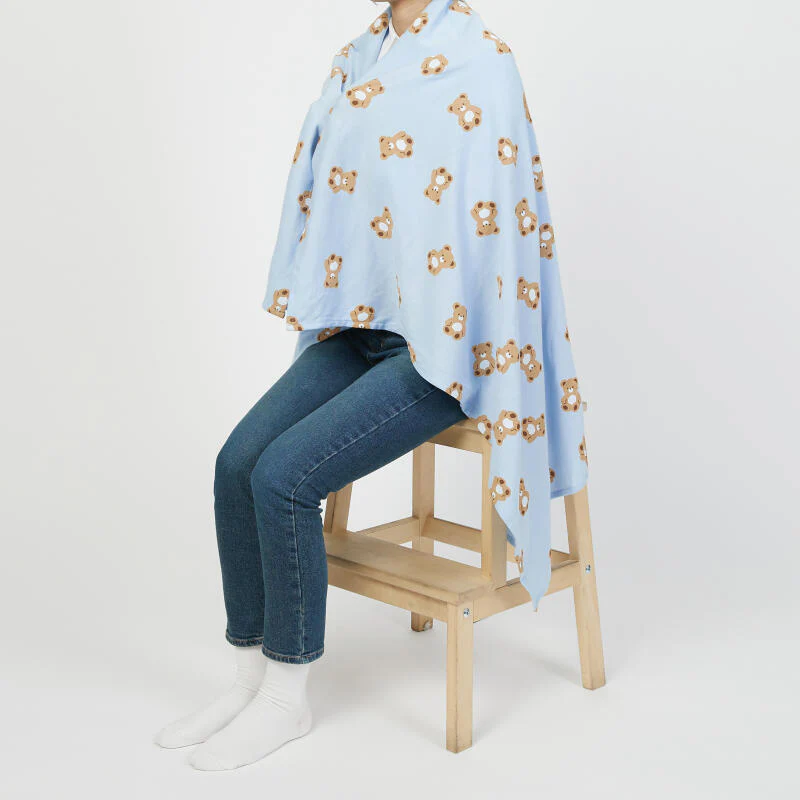 FOUR SEASONS BEAR LAP BLANKET BLUE