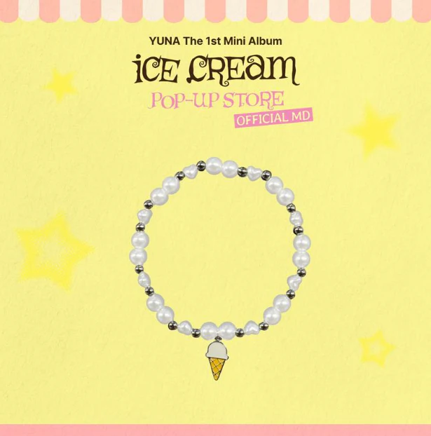 ITZY YUNA - ICE CREAM 1ST MINI ALBUM POP UP OFFICIAL MD ICE CREAM BEADED BRACELET