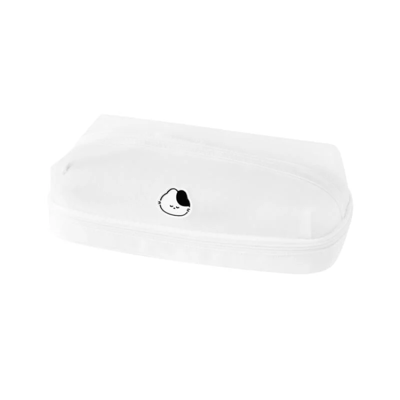 MESH 2 WAY ZIPPER MULTI POUCH WHITE