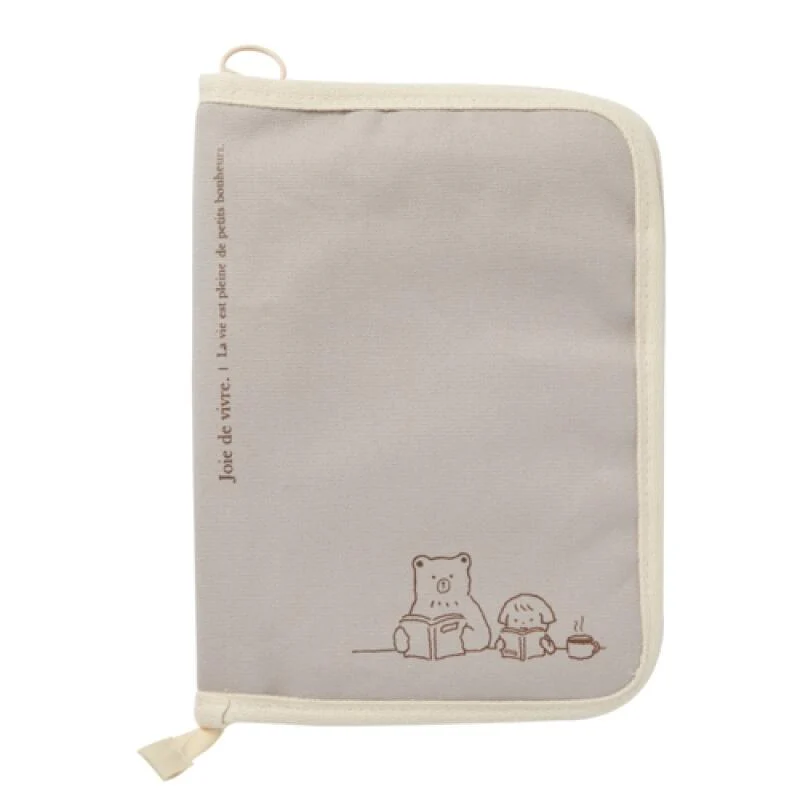 MULTI POUCH GIRL & BEAR GREY BOOK POUCH