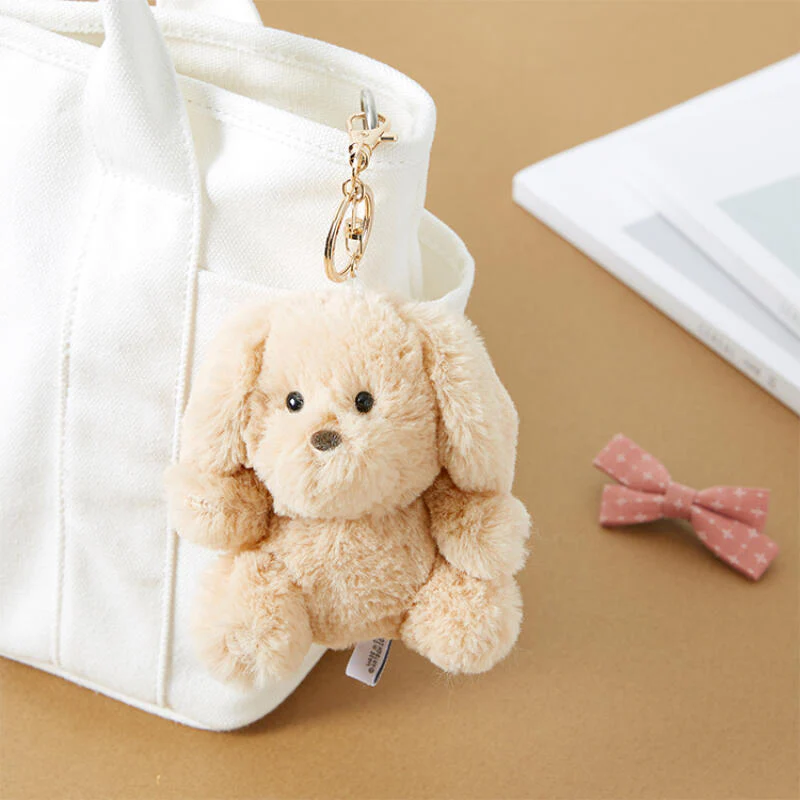 PUPPY PLUSH KEYRING BEIGE