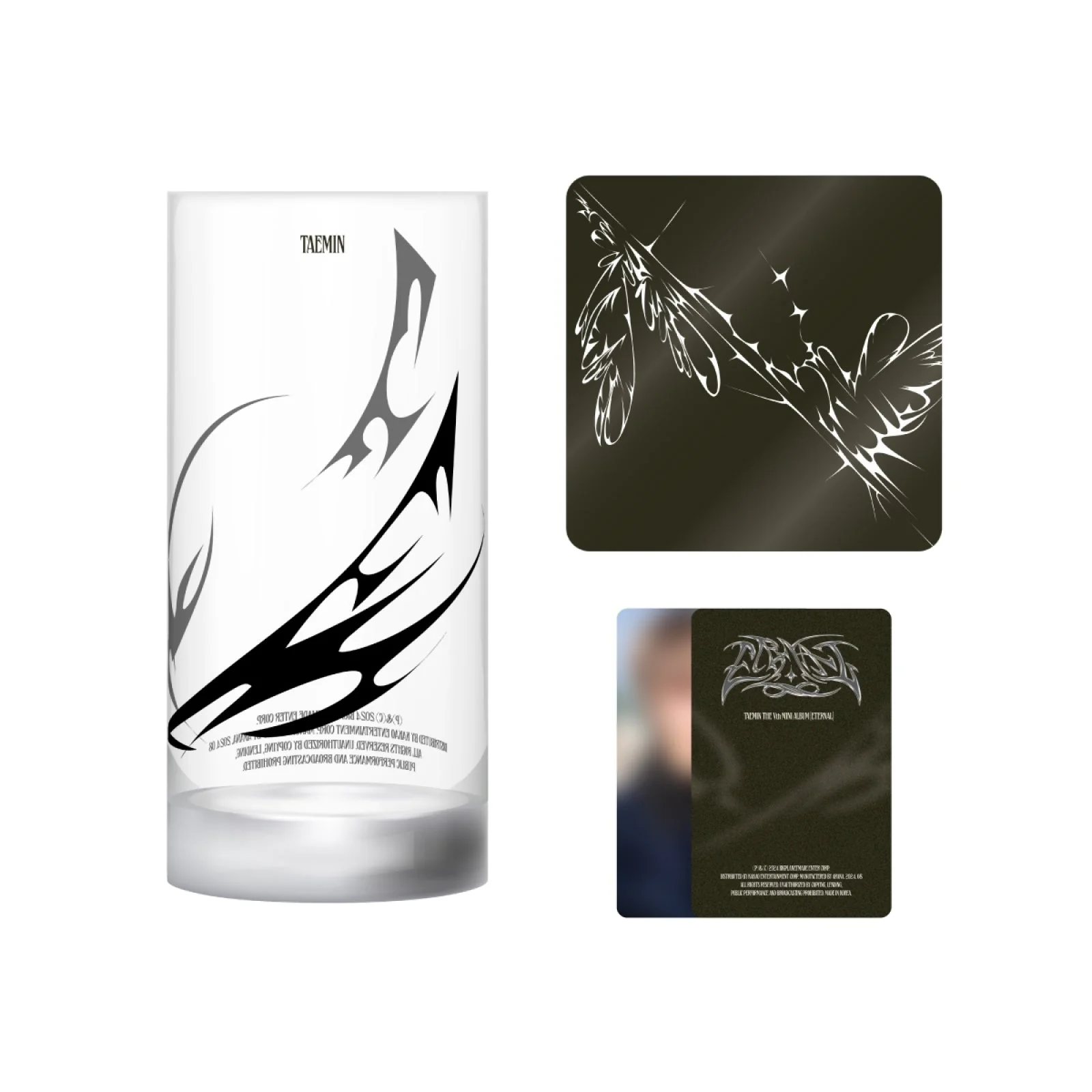 TAEMIN - ETERNAL THE 5TH MINI ALBUM EXHIBITION OFFICIAL MD GLASS & COASTER SET