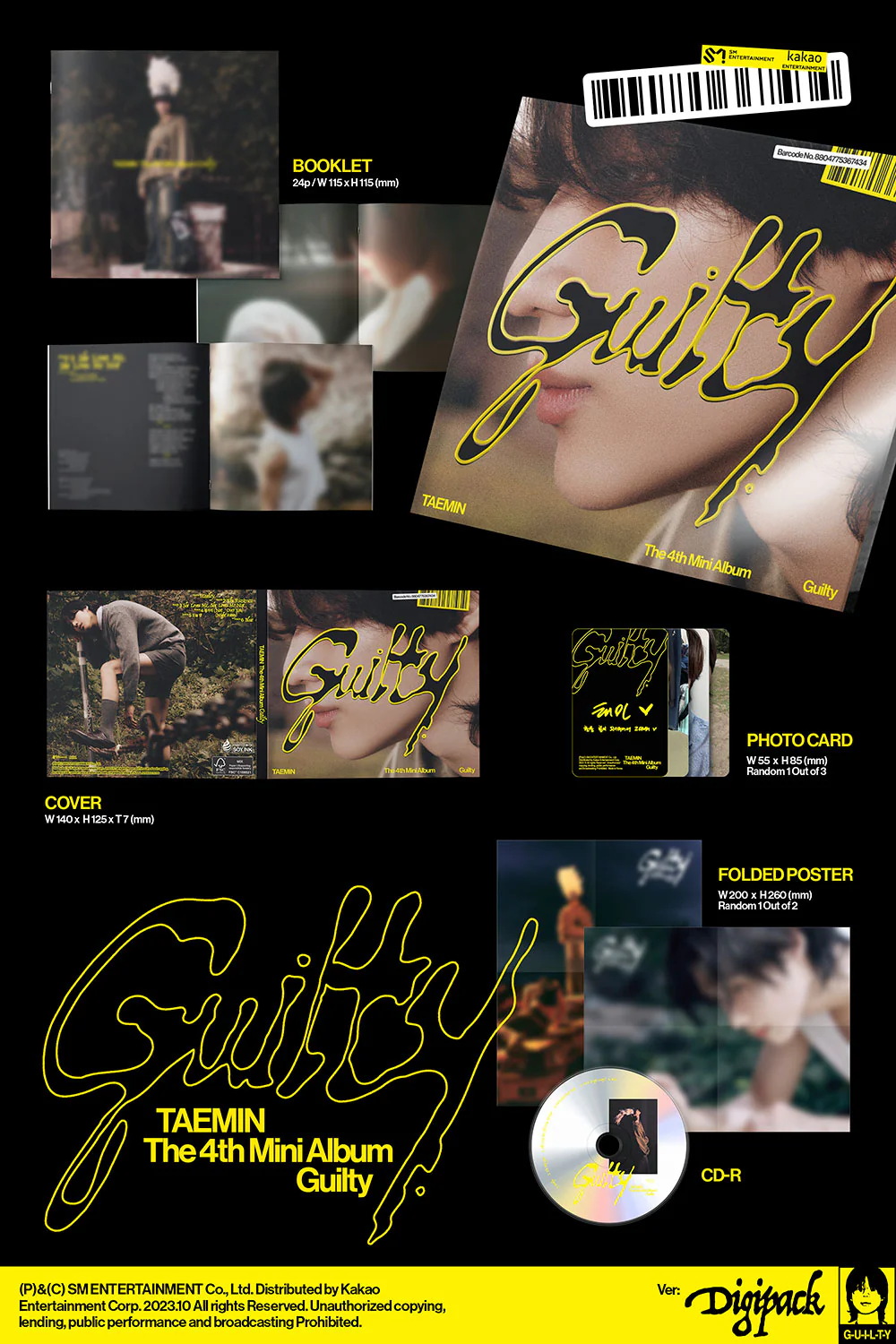 TAEMIN - GUILTY 4TH MINI ALBUM DIGIPACK VER. - Image 2