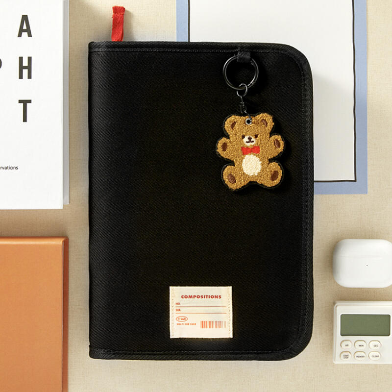 TEDDY BEAR BOOK POUCH BLACK
