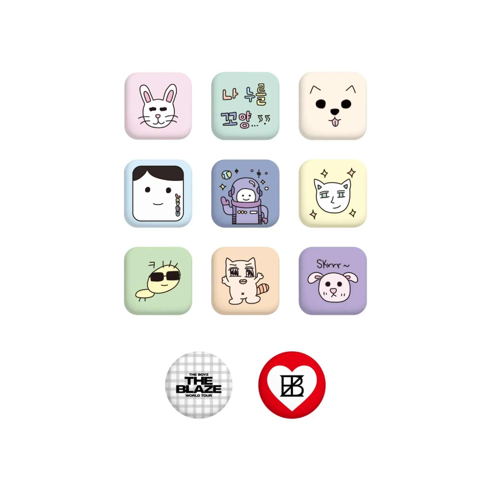 THE BOYZ - THE BLAZE THE BOYZ WORLD TOUR IN SEOUL OFFICIAL MD PIN BUTTON SET